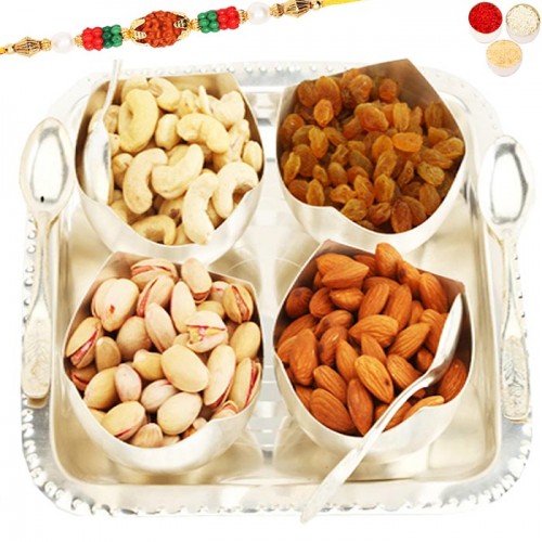 Set of 4 Rose Cut Bowls with Dryfruits