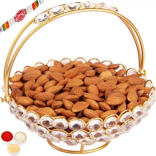 Crystal Bowl with Almonds